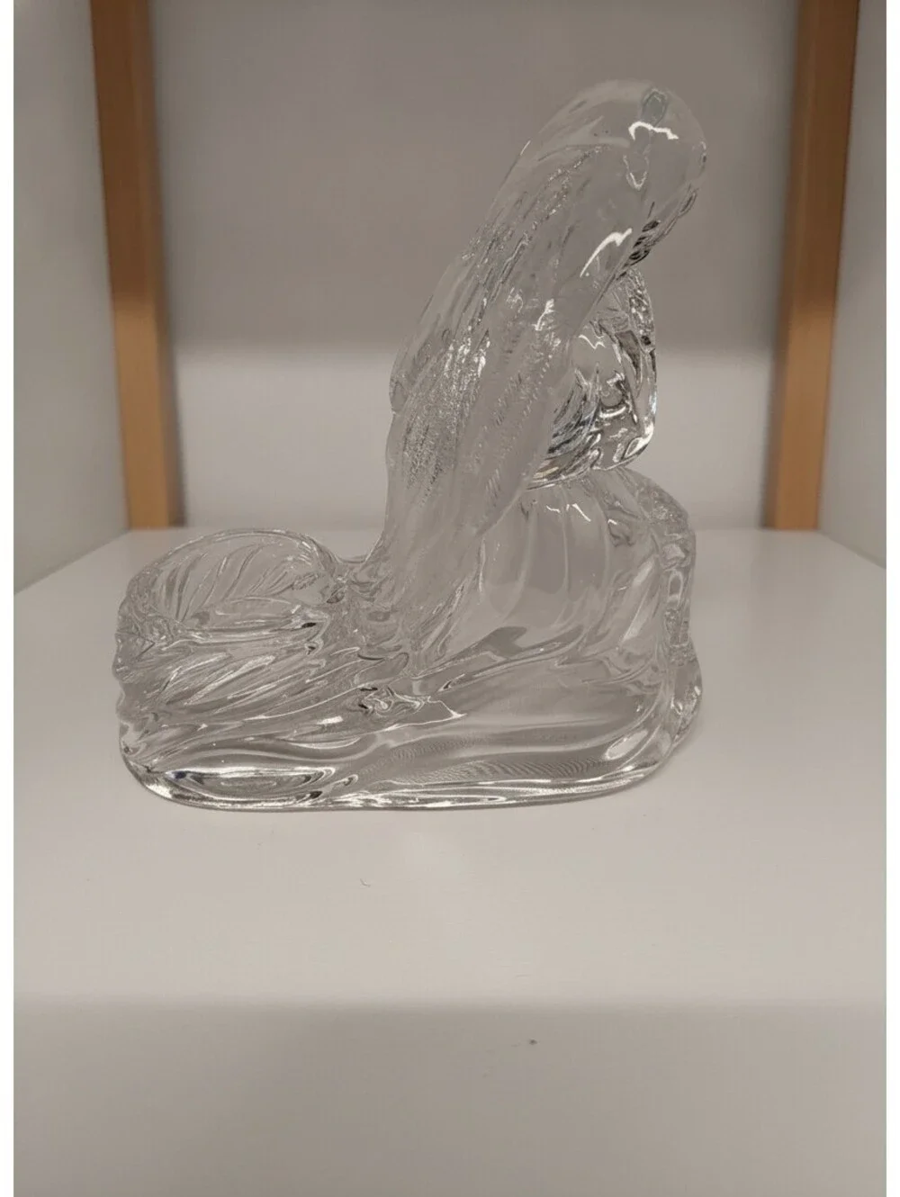 Vintage Clear Crystal Praying Angel Candle Holder Tealight Votive Figurine